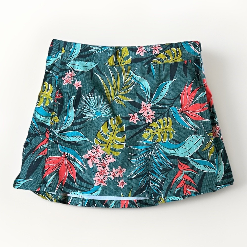 Rip Skirt‎ Hawaii Wrap Skirt S Green Tropical Floral Vintage Bali Jungle Swim